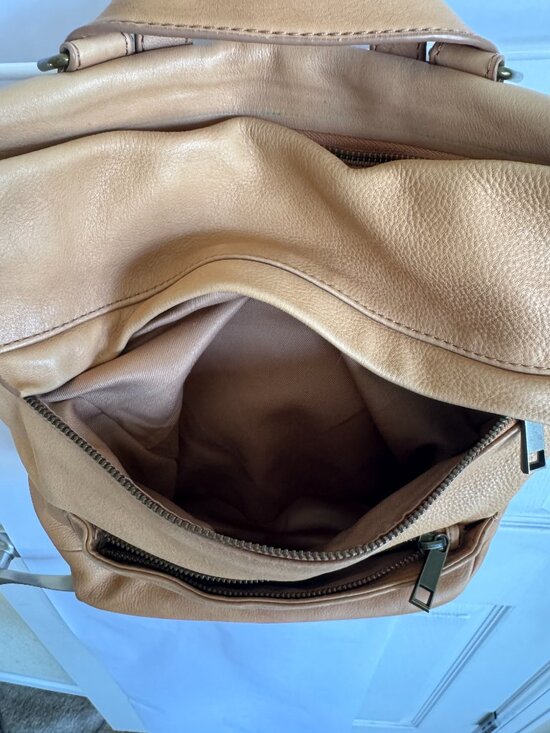 Tan Leather Backpack with Tablet Sleeve Aspen main image 13